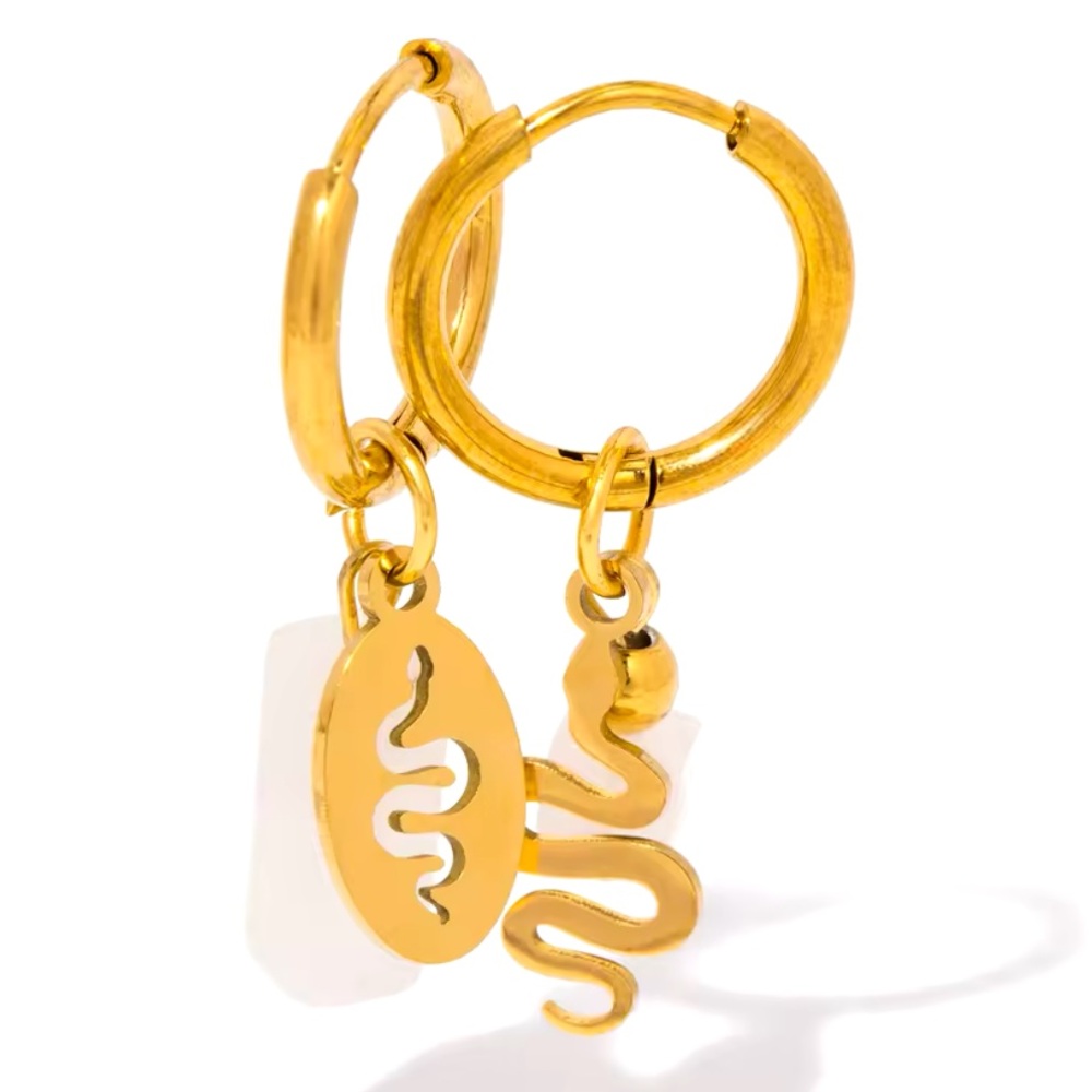 White Snake Pattern Earrings